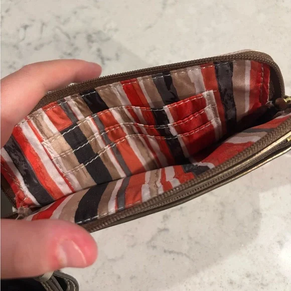 Coach Polka Dot Wristlet - Brown and Red Accents - Picture 5 of 5